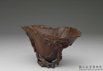 图片[3]-Carved rhinoceros horn cup in the shape of a lotus leaf, Ming dynasty (1368-1644)-China Archive